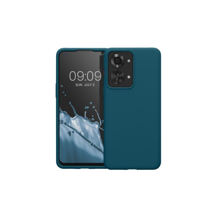 Husa Kwmobile pentru OnePlus Nord 2T, Silicon, Verde, 58764.57 Husa Kwmobile pentru OnePlus Nord 2T, Silicon, Verde, 58764.57