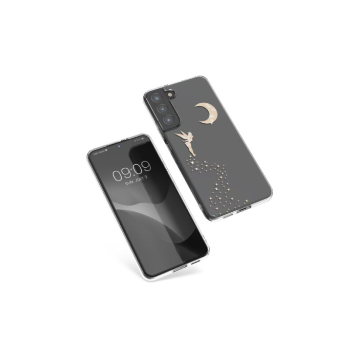 Husa Kwmobile pentru Samsung Galaxy S22 Plus, Silicon, Transparent/Auriu, 58795.01 Husa Kwmobile pentru Samsung Galaxy S22 Plus, Silicon, Transparent/Auriu, 58795.01