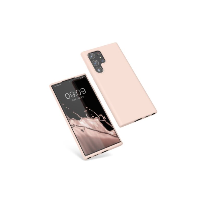 Husa Kwmobile pentru Samsung Galaxy S22 Ultra, Silicon, Crem, 56765.225 Husa Kwmobile pentru Samsung Galaxy S22 Ultra, Silicon, Crem, 56765.225