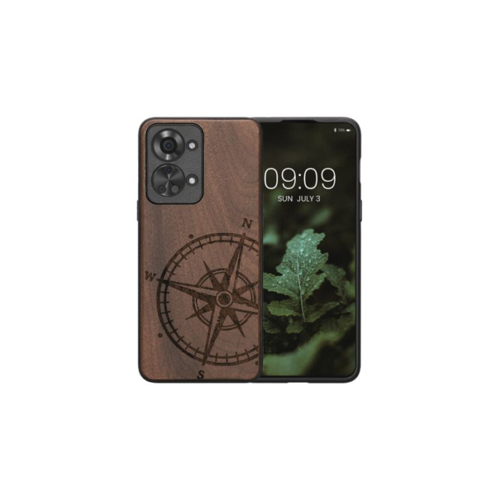 Husa Kwmobile pentru OnePlus Nord 2T, Lemn, Maro, 58767.01