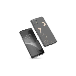 Husa Kwmobile pentru Samsung Galaxy A22 5G, Silicon, Transparent/Auriu, 58792.01 Husa Kwmobile pentru Samsung Galaxy A22 5G, Silicon, Transparent/Auriu, 58792.01