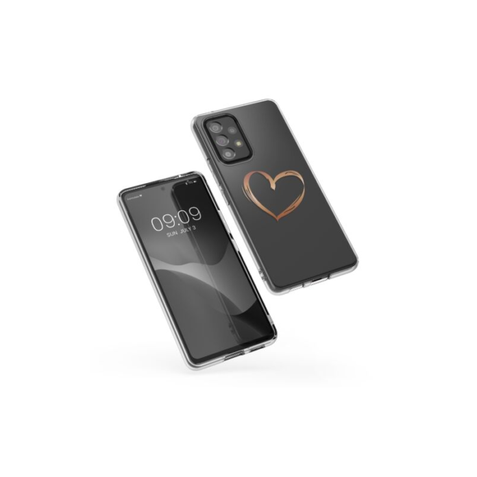 Husa Kwmobile pentru Samsung Galaxy A53 5G, Silicon, Transparent/Gold, 58800.04 Husa Kwmobile pentru Samsung Galaxy A53 5G, Silicon, Transparent/Gold, 58800.04
