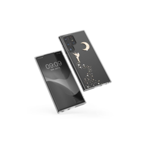 Husa Kwmobile pentru Samsung Galaxy S22 Ultra, Silicon, Transparent/Auriu, 58796.01 Husa Kwmobile pentru Samsung Galaxy S22 Ultra, Silicon, Transparent/Auriu, 58796.01
