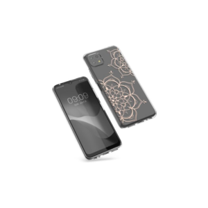 Husa Kwmobile pentru Samsung Galaxy A22 5G, Silicon, Transparent/Rose Gold, 58792.02 Husa Kwmobile pentru Samsung Galaxy A22 5G, Silicon, Transparent/Rose Gold, 58792.02