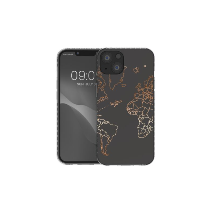 Husa Kwmobile pentru Apple iPhone 13, Silicon, Transparent/Rose Gold, 59032.02
