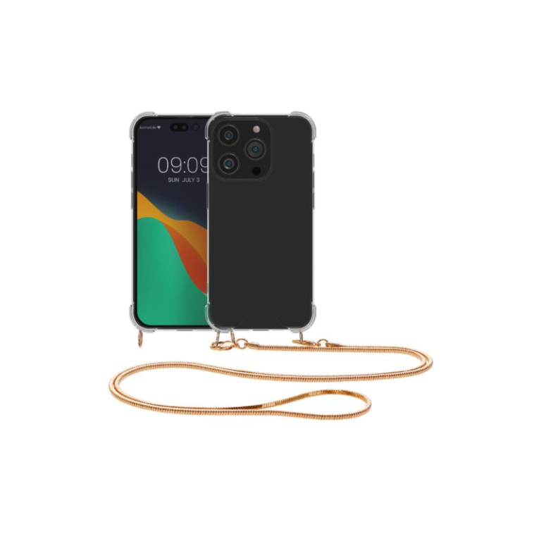 Husa Kwmobile pentru Apple iPhone 14 Pro, Silicon, Transparent/Rose Gold, 59104.81