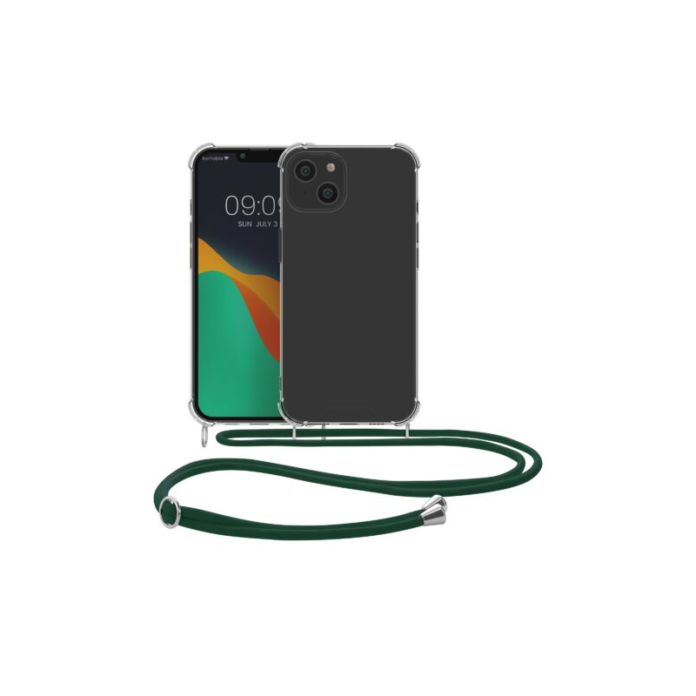 Husa Kwmobile pentru Apple iPhone 14 Plus, Silicon, Transparent/Verde, 59109.80 Husa Kwmobile pentru Apple iPhone 14 Plus, Silicon, Transparent/Verde, 59109.80