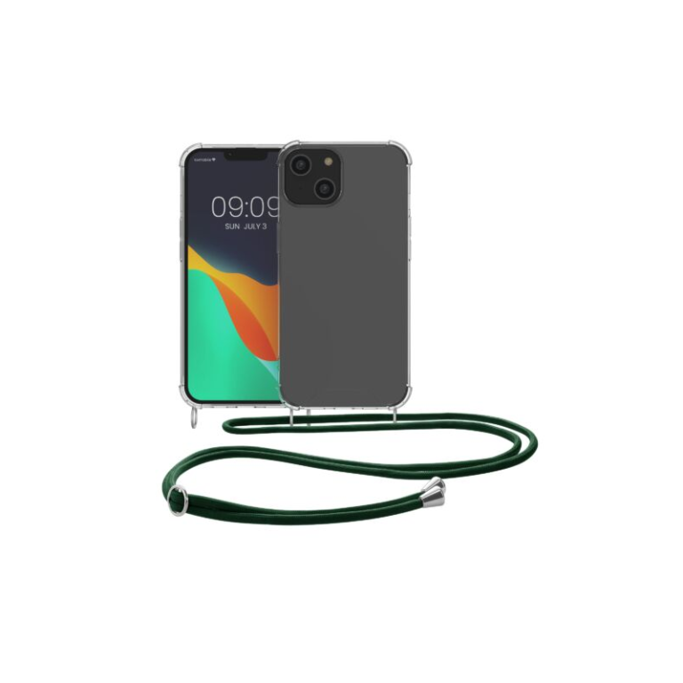 Husa Kwmobile pentru Apple iPhone 14, Silicon, Transparent/Verde, 59108.80