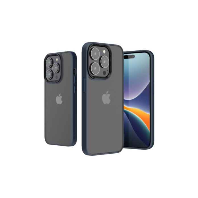 Husa Kwmobile pentru Apple iPhone 14 Pro, Silicon, Albastru/Transparent, 59091.17 Husa Kwmobile pentru Apple iPhone 14 Pro, Silicon, Albastru/Transparent, 59091.17