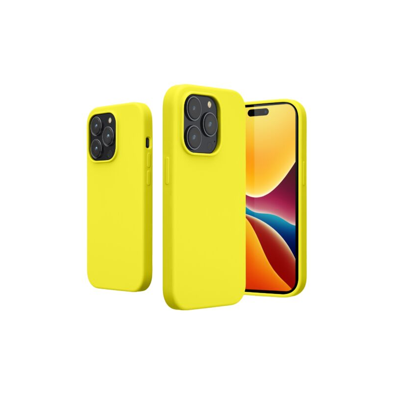 Husa Kwmobile pentru Apple iPhone 14 Pro, Silicon, Galben, 59073.149 Husa Kwmobile pentru Apple iPhone 14 Pro, Silicon, Galben, 59073.149
