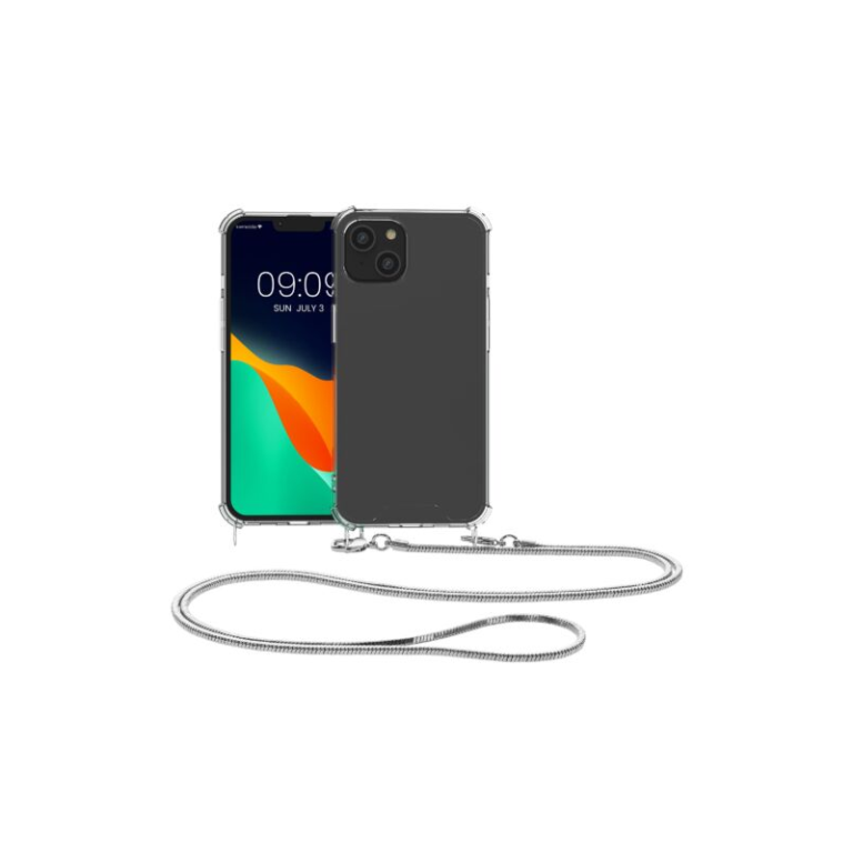 Husa Kwmobile pentru Apple iPhone 14 Plus, Silicon, Transparent/Argintiu, 59103.35