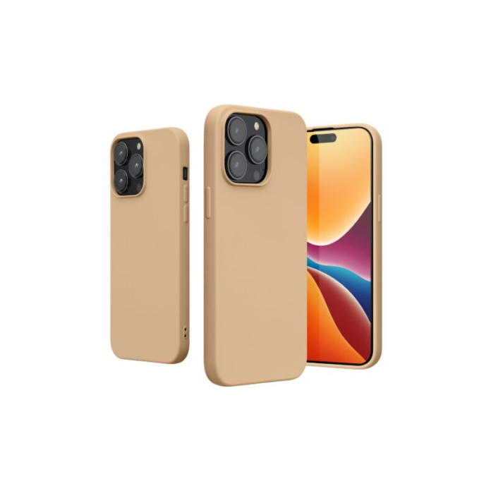 Husa Kwmobile pentru Apple iPhone 14 Pro Max, Silicon, Crem, 59082.154 Husa Kwmobile pentru Apple iPhone 14 Pro Max, Silicon, Crem, 59082.154