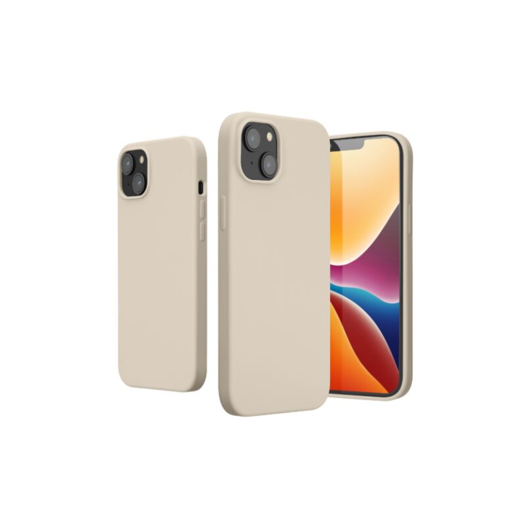 Husa Kwmobile pentru Apple iPhone 14 Plus, Silicon, Crem, 59072.16