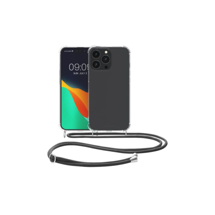 Husa Kwmobile pentru Apple iPhone 14 Pro Max, Silicon, Transparent/Gri, 59111.22 Husa Kwmobile pentru Apple iPhone 14 Pro Max, Silicon, Transparent/Gri, 59111.22