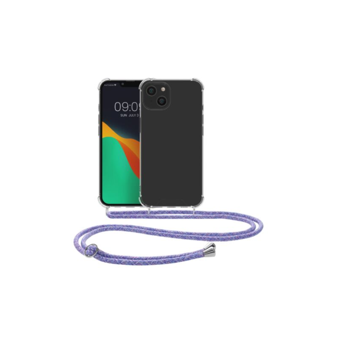 Husa Kwmobile pentru Apple iPhone 14 Plus, Silicon, Transparent/Mov, 59109.108 Husa Kwmobile pentru Apple iPhone 14 Plus, Silicon, Transparent/Mov, 59109.108