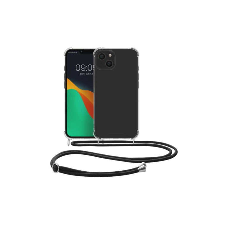 Husa Kwmobile pentru Apple iPhone 14 Plus, Silicon, Transparent/Negru, 59109.01