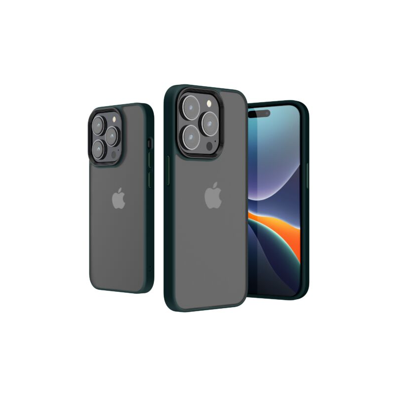 Husa Kwmobile pentru Apple iPhone 14 Pro, Silicon, Verde/Transparent, 59091.80 Husa Kwmobile pentru Apple iPhone 14 Pro, Silicon, Verde/Transparent, 59091.80