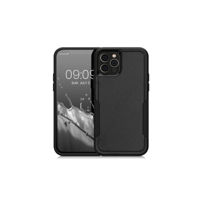 Husa Kwmobile pentru Apple iPhone 12/iPhone 12 Pro, Silicon, Negru, 59196.01