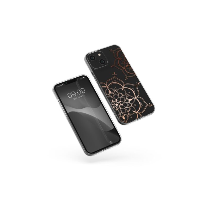 Husa Kwmobile pentru Apple iPhone 14, Silicon, Transparent/Rose Gold, 59204.03