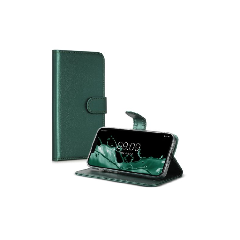 Husa Kwmobile pentru Apple iPhone 14, Piele ecologica, Verde, 59212.80