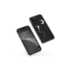 Husa Kwmobile pentru Apple iPhone 14 Plus, Silicon, Transparent/Auriu, 59205.02 Husa Kwmobile pentru Apple iPhone 14 Plus, Silicon, Transparent/Auriu, 59205.02