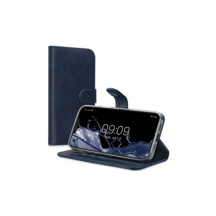 Husa Kwmobile pentru Apple iPhone 14 Plus, Piele ecologica, Albastru, 59213.17