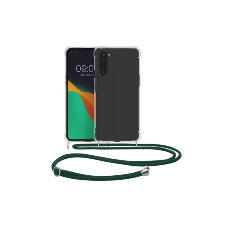 Husa Kwmobile pentru OnePlus Nord, Silicon, Transparent/Verde, 51875.80