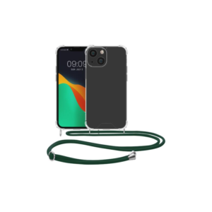 Husa Kwmobile pentru Apple iPhone 13 Mini, Silicon, Transparent/Verde, 55932.80 Husa Kwmobile pentru Apple iPhone 13 Mini, Silicon, Transparent/Verde, 55932.80