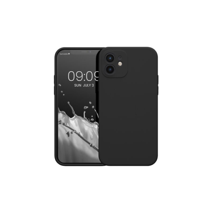 Husa Kwmobile pentru Apple iPhone 12/iPhone 12 Pro, Silicon, Negru, 59351.01