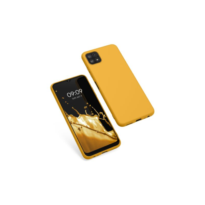 Husa Kwmobile pentru Samsung Galaxy A22 5G, Silicon, Galben, 55245.191