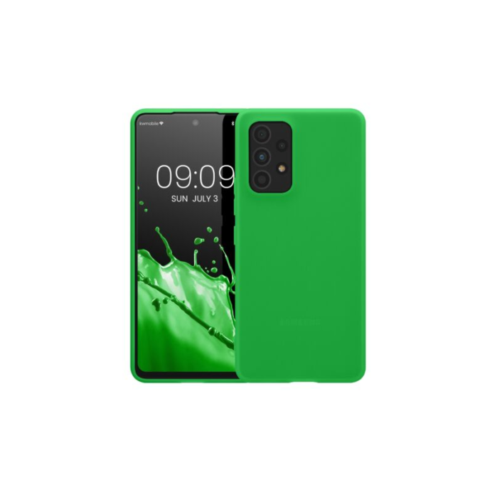 Husa Kwmobile pentru Samsung Galaxy A53 5G, Silicon, Verde, 57808.44 Husa Kwmobile pentru Samsung Galaxy A53 5G, Silicon, Verde, 57808.44