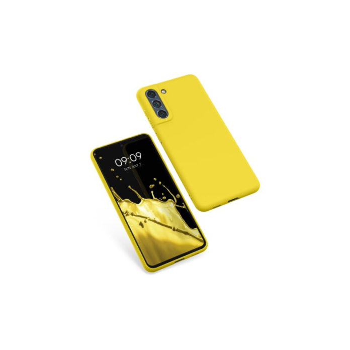 Husa Kwmobile pentru Samsung Galaxy S21 FE, Silicon, Galben, 55484.165
