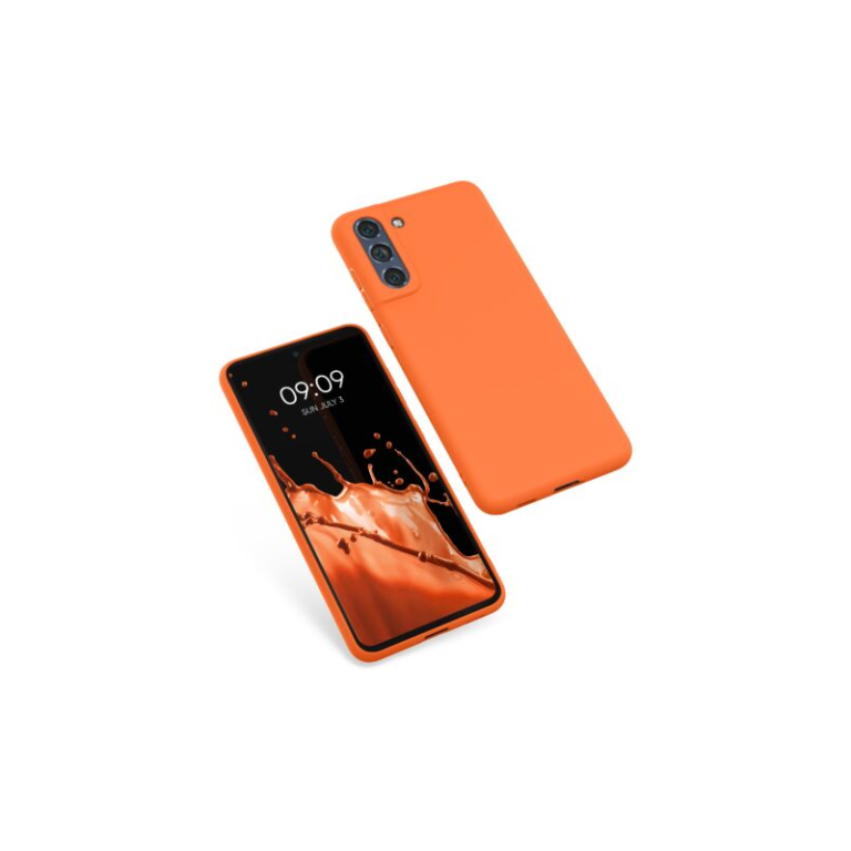 Husa Kwmobile pentru Samsung Galaxy S21 FE, Silicon, Portocaliu, 55484.150