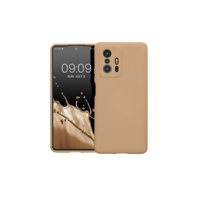 Husa Kwmobile pentru Xiaomi 11T/11T Pro, Silicon, Crem, 56573.154