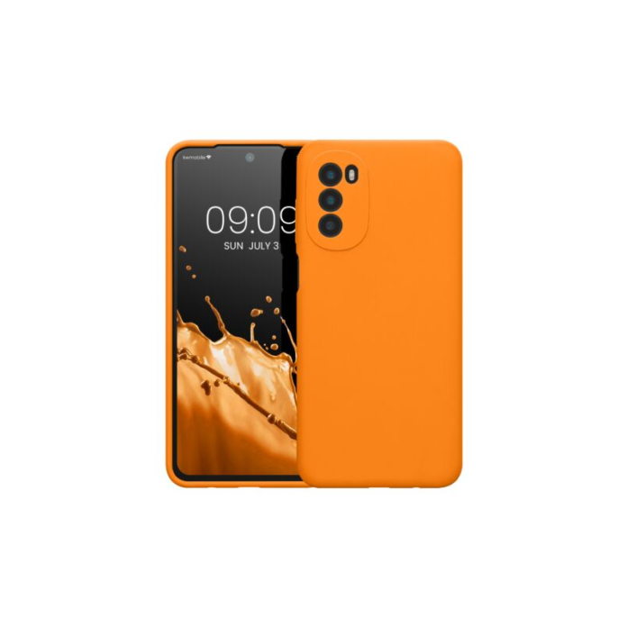 Husa Kwmobile pentru Motorola Moto G52/Moto G82, Silicon, Portocaliu, 58542.150