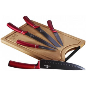 Set de cutite cu tocator, 6 piese, Burgundy Berlinger Haus BH 2552 Set de cutite cu tocator, 6 piese, Burgundy Berlinger Haus BH 2552