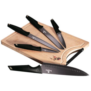 Set de cutite 6 piese cu tocator Black Silver Berlinger Haus BH 2708 Set de cutite 6 piese cu tocator Black Silver Berlinger Haus BH 2708