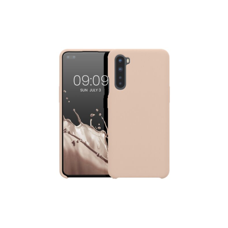 Husa Kwmobile pentru OnePlus Nord, Silicon, Crem, 51871.225