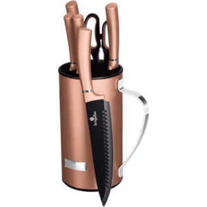 Set de cutite cu stativ, 7 piese, Rose Gold Berlinger Haus BH 2583 Set de cutite cu stativ, 7 piese, Rose Gold Berlinger Haus BH 2583