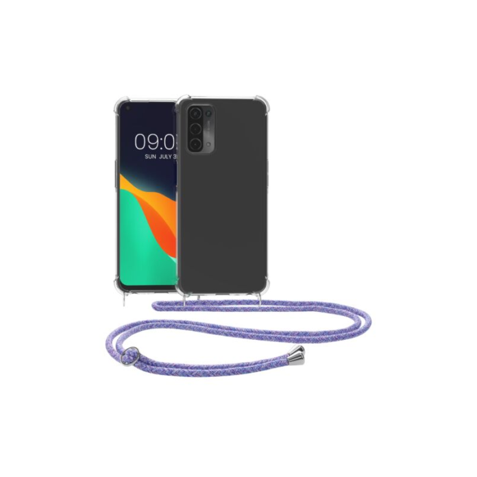 Husa Kwmobile pentru OPPO A74 5G/A54 5G, Silicon, Transparent/Mov, 57257.108