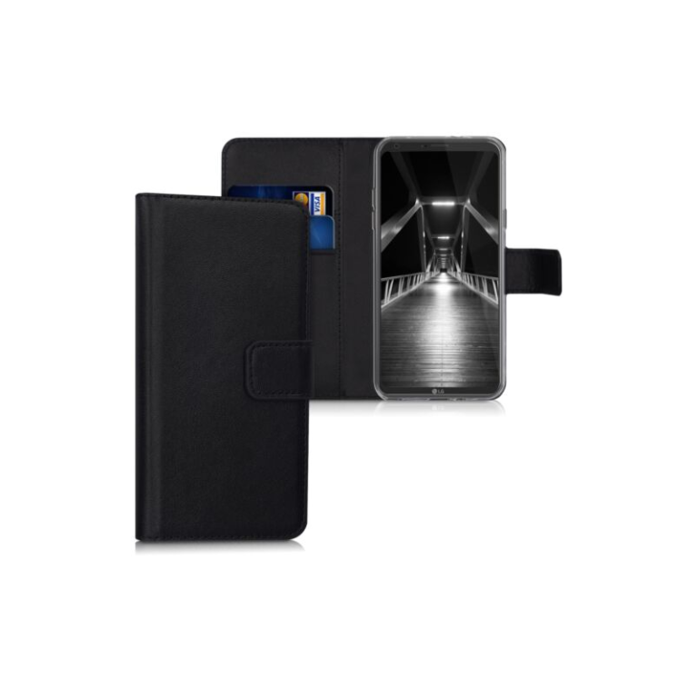 Husa pentru LG Q6/Q6 Plus, Piele ecologica, Negru, 42605.01