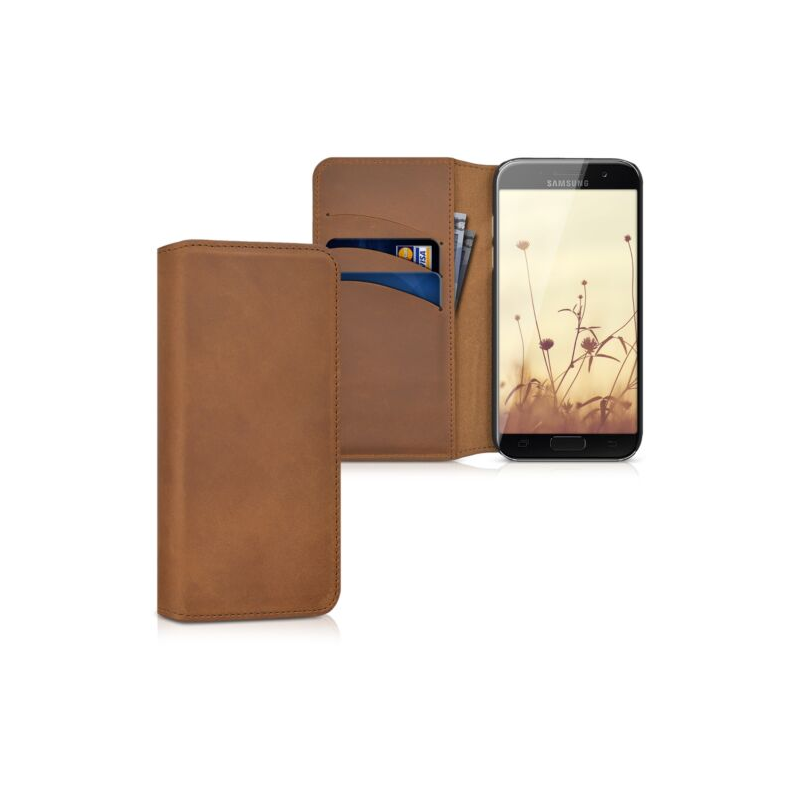 Husa pentru Samsung Galaxy A3 (2017), Piele naturala, Maro, 40770.83 Husa pentru Samsung Galaxy A3 (2017), Piele naturala, Maro, 40770.83
