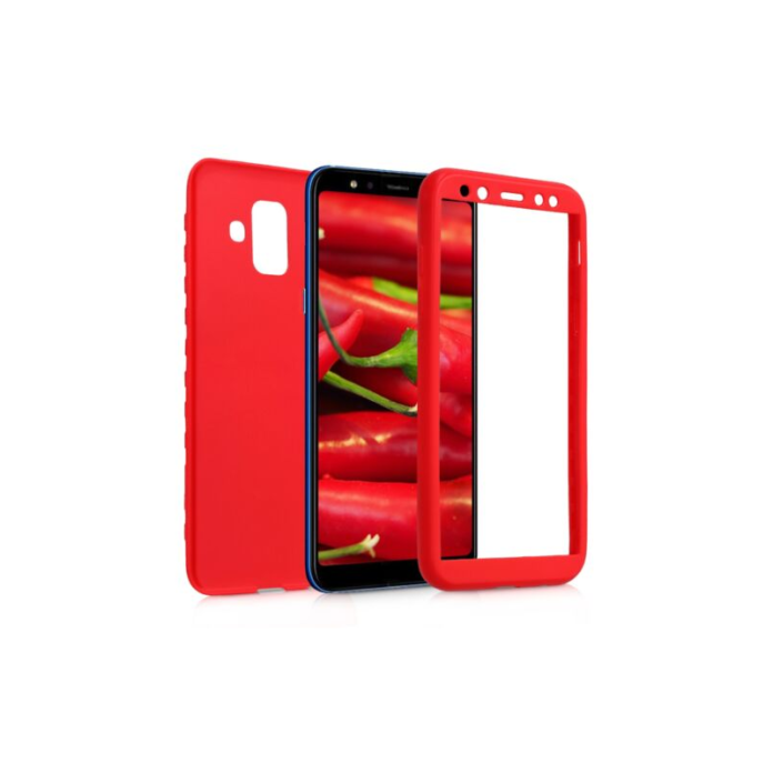 Husa pentru Samsung Galaxy A6 (2018), Silicon, Rosu, 45254.36