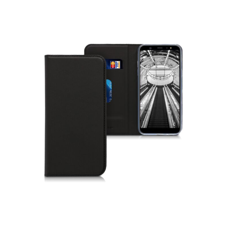 Husa pentru Samsung Galaxy A6 (2018), Piele ecologica, Negru, 45248.01