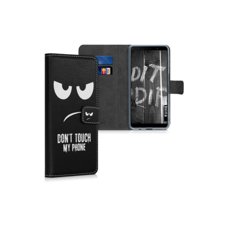 Husa pentru Samsung Galaxy A7 (2018), Piele ecologica, Negru, 46427.01