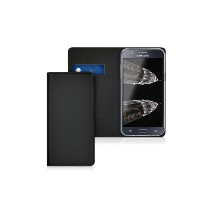 Husa pentru Samsung Galaxy J5, Piele naturala, Negru, 39196.01 Husa pentru Samsung Galaxy J5, Piele naturala, Negru, 39196.01