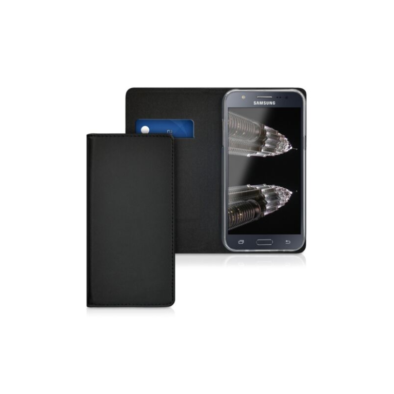 Husa pentru Samsung Galaxy J5, Piele naturala, Negru, 39196.01