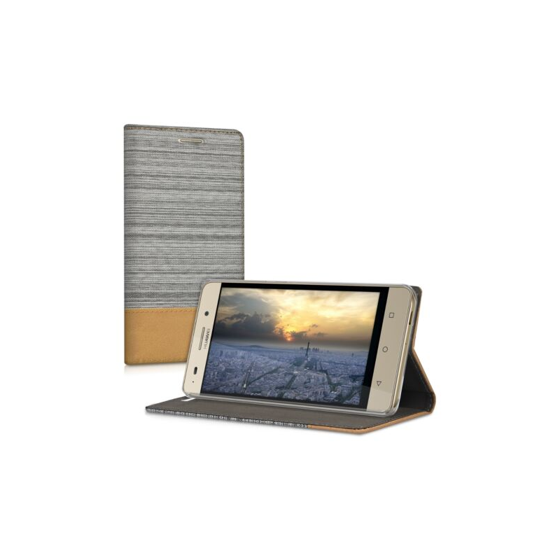 Husa pentru Huawei Honor 4C, Textil, Gri, 35841.03 Husa pentru Huawei Honor 4C, Textil, Gri, 35841.03