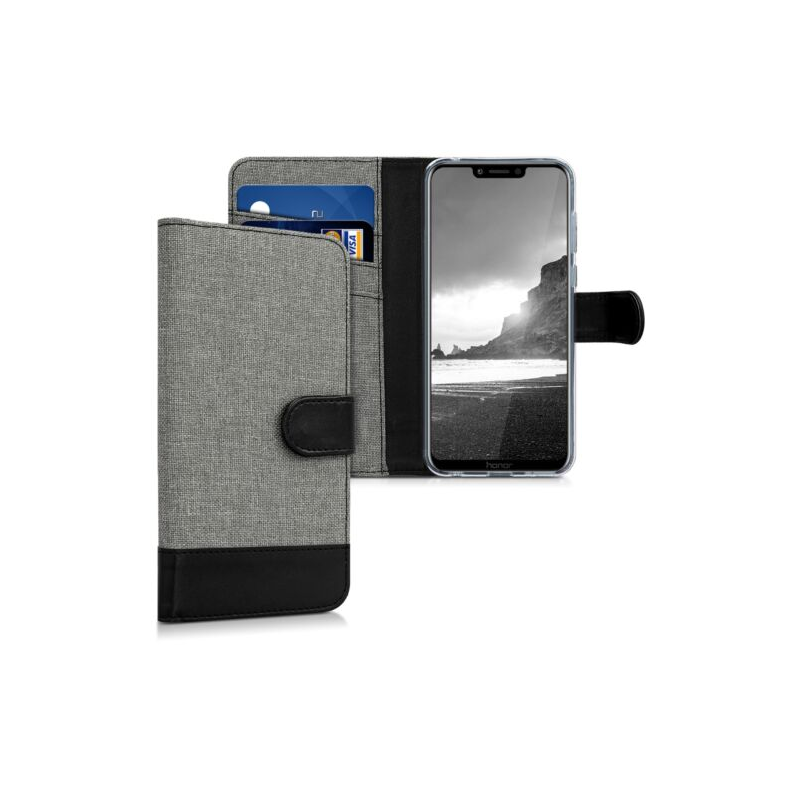 Husa pentru Huawei Honor Play, Textil, Gri, 46100.01 Husa pentru Huawei Honor Play, Textil, Gri, 46100.01