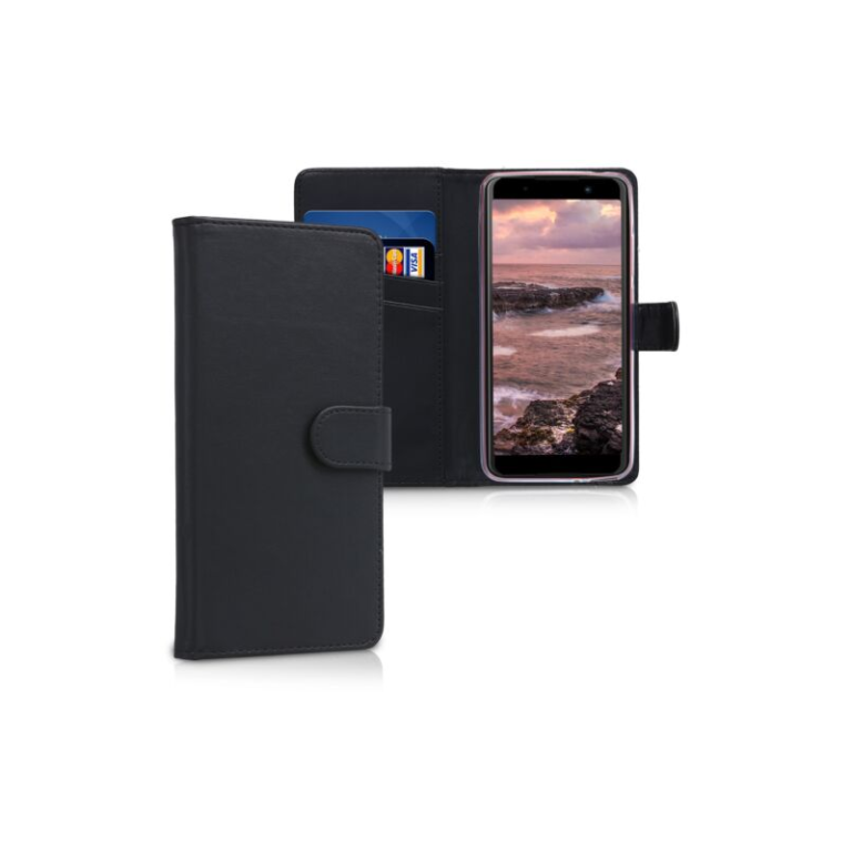 Husa pentru Wiko Lenny 5, Piele ecologica, Negru, 44844.01